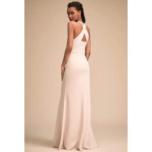 NWT Anthropologie BHLDN Klara Maxi Dress Long High Neck Cocktail Almond Ivory 4